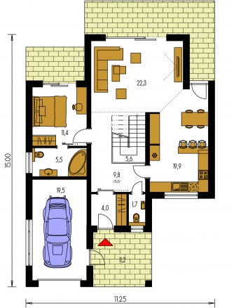 Mirror image | Floor plan of ground floor - PREMIER 201